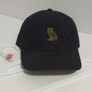 OVO Black Cap with Gold Owl Logo